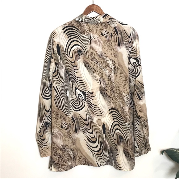 Vintage KAKTUS Abstract Pattern Button Up Top - Picture 3 of 4